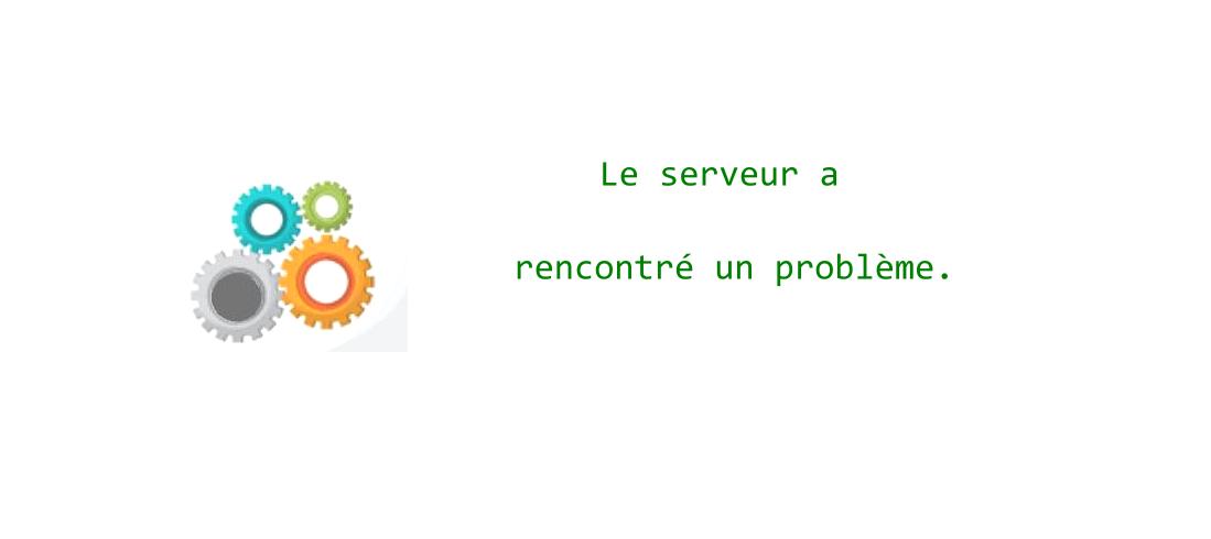 Message erreur de serveur.